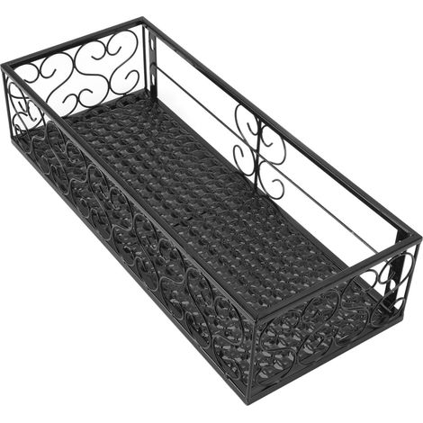Support à fleurs suspendu pour balcon, support pour pots de fleurs suspendus, étagère en fer forgé à suspendre à une clôture ou un rebord de fenêtre d'intérieur pour plantes succulentes, compatible av (1/5)