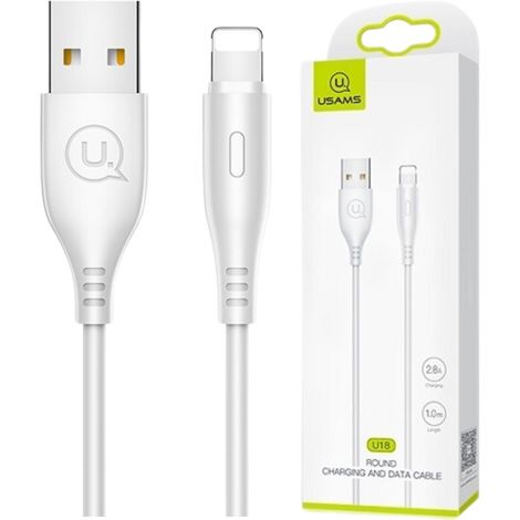 Usams Kabel U18 Lightning 2A Schnellladung 1m weiß/weiß SJ266USB02 (US-SJ266) (1/3)
