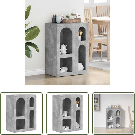 Holz Sideboard - Sideboard Beton Grau 59 x 35 x 80,5 cm Holzwerkstoff (1/5)