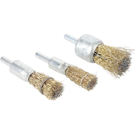 Ensemble de 3 brosses métalliques à poils durs pour perceuse (1/5)