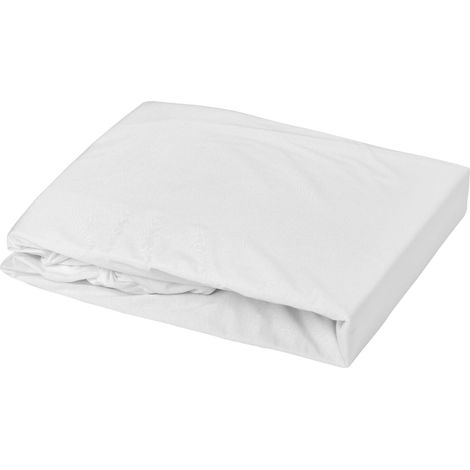Drap housse élastiqué en 100% coton peigné Blanc 180x200 cm
