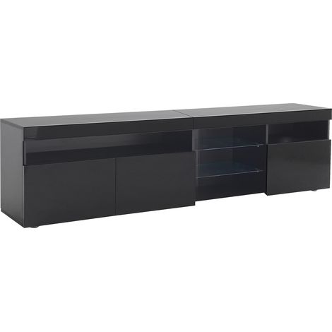 Mobile TV moderno nero 180 cm MDF con illuminazione LED variabile HOMVRA (1/5)