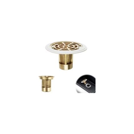 Desagüe de ducha ZVD, desagüe de ducha HERKINDNESS con anillo de goma, tapón de ducha de cobre, para desagües de suelo y baño, para diámetros de orificio de 27-55 mm - Crezuo (1/4)