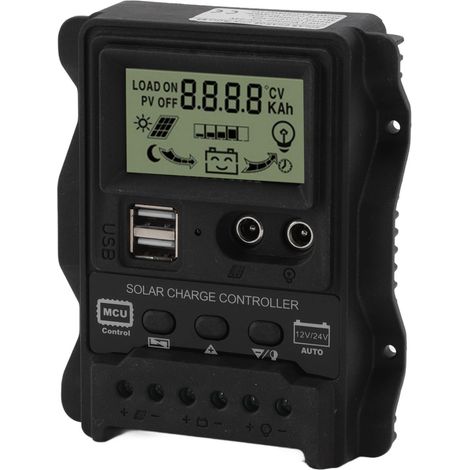 Contrôleur de charge solaire K1688 PWM double CC avec boîtier noir, régulateur de panneau solaire pour maison 30 A (1/5)