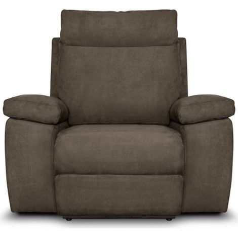 Fauteuil de relaxation manuel HOUDA en tissu - Taupe (1/4)