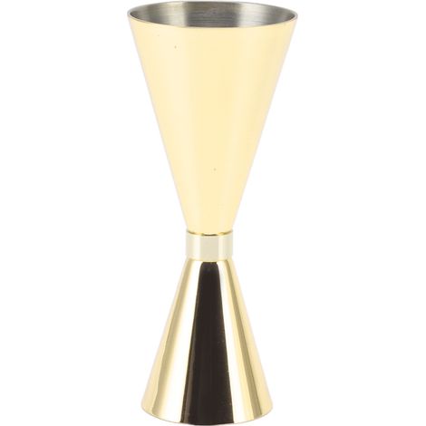 Eleganter und flexibler konischer Messbecher aus Edelstahl von 30 bis 60 mm für Cocktails, vergoldet. (1/5)