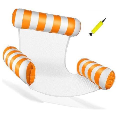 Matelas gonflable 3 en 1 pour piscine - Hamac extra large et chaise longue pliable, dimensions 90 x 96 cm, avec gonfleur gratuit (1/5)
