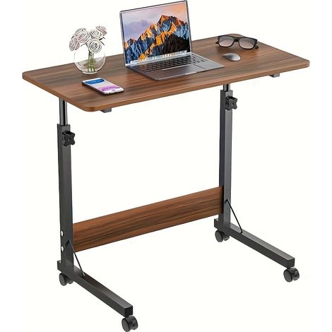 Sifree – Bureau réglable en bois massif 80x40cm – Hauteur ajustable 62-90cm – Roulettes bloquables pour espaces réduits – Charge 100kg (1/5)