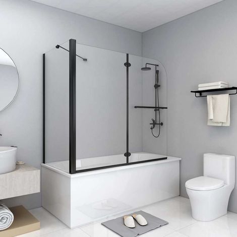 Cabine de douche pliante ESG 120x68x130 cm noir (1/5)
