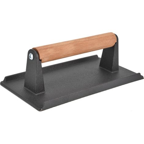 Presse à griller en fonte pour barbecue, pain à hamburger, viande, usage domestique, robuste, chauffe uniformément, presse à steak et à bacon