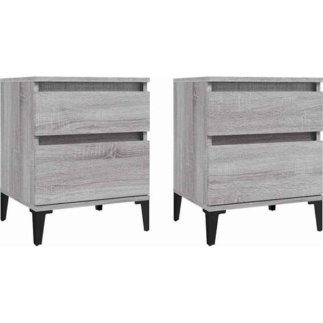 Maison Exclusive - Mesitas de noche 2 unidades gris Sonoma 40x35x (1/5)