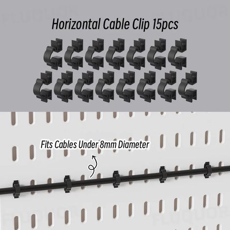 (H clips de câble B) Organisateur mural sans perçage pour panneau perforé, étagères de rangement modulaires avec crochets et accessoires, salle de jeux, cuisine, bureau (1/5)