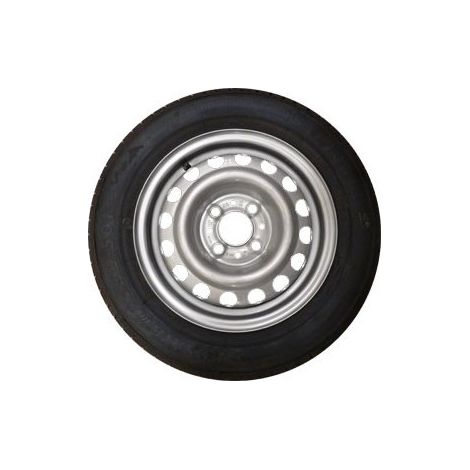 Maxter – Roue de remorque 155/70x13 – Charge maximale 387 kg – Entraxe 98 mm – Déport jante positif 30 mm – Vitesse max 140 km/h - 4TR98
