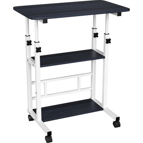 Haloyo® Schreibtisch und Computertisch mit Rollen, vielseitiger Beistelltisch für Sofa und Wohnzimmer, für Zuhause und Büro, 60 x 40 x 90 cm, Weiß (1/5)