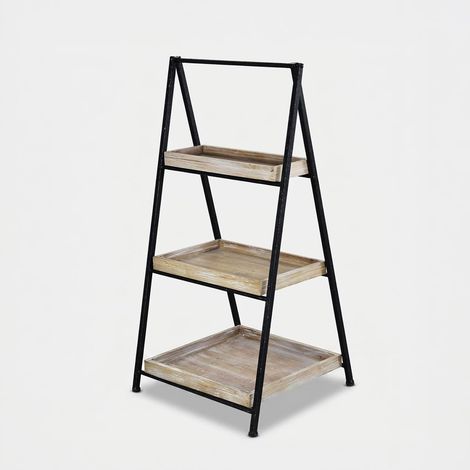 Estantería librería de hierro y madera de 3 estantes Braiden