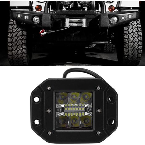 Projecteur LED 42W 5 pouces IP67, Lentille 4D Spot/Flood, Universel pour UTV/ATV, Lampe Anti-brouillard