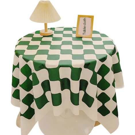 1 Nappe à carreaux, tissu résistant, facile entretien, table ronde, salon, dortoir étudiant (1/5)