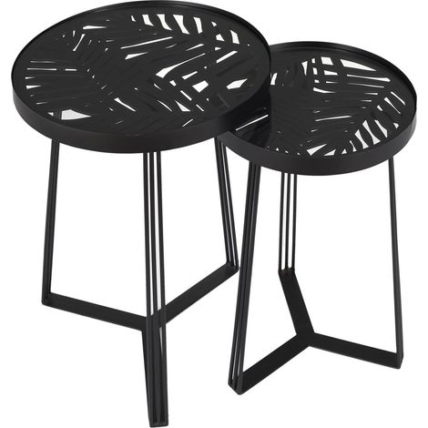 Ensemble de 2 tables gigognes avec plateau ajouré (1/5)
