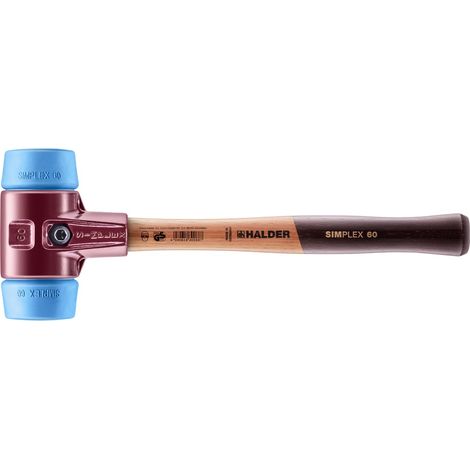 HALDER SIMPLEX Schonhammer Ø 60 mm TPE-soft blau mit Tempergussgehäuse (1/5)