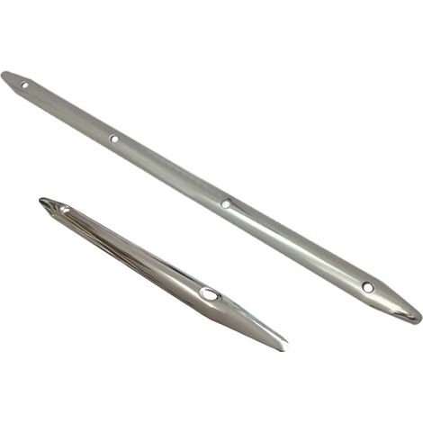 Flat fender blades for boats and yachts, made of 316 stainless steel, high-gloss polished, 19 x 304 mm. Mounting hardware included.--DTEKGAZ