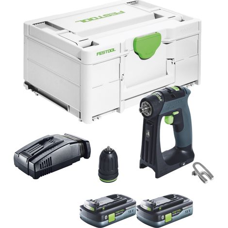 Taladro atornillador a batería Festool CXS 18-Basic 18 V 40 Nm sin escobillas + 2x batería recargable 4,0 Ah + cargador rápido + systainer (1/5)