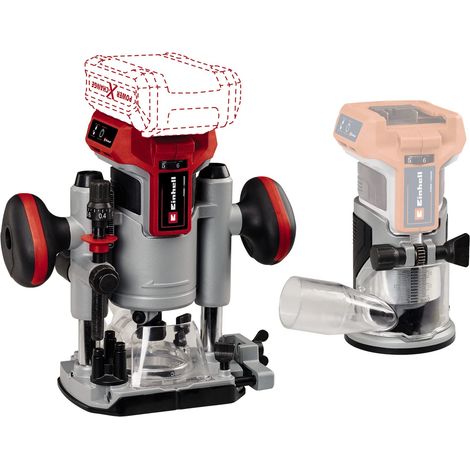 Einhell Set fresatrice professionale a batteria TP-RO 18 Set Li BL-Solo Power X-Change (18 V, brushless, regolazione fine della profondità di fresa, accessori + custodia, senza batteria) (1/5)