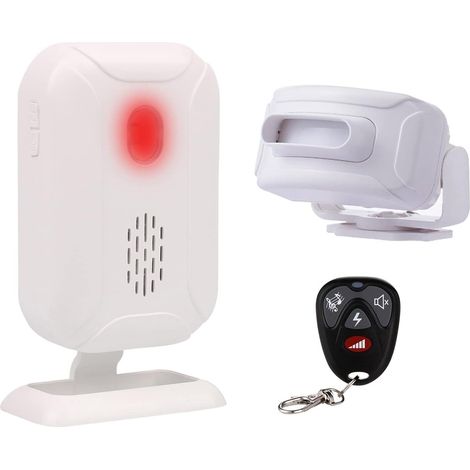 Bewegungsmelder-Einfahrtalarm, drahtloses Heimsicherheitssystem-Set, wetterfeste Türklingel für den Innen- und Außenbereich (1 Empfänger, 1 Sensor und 1 Fernbedienung)