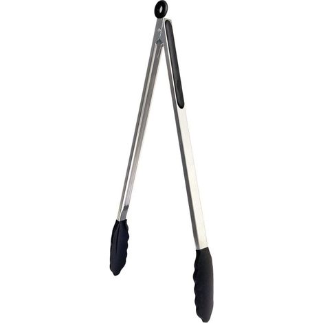 Pince BBQ Extra Longue 45cm – Acier Inox – Embout Silicone – Résistante 232°C – Camping/Grillades (1/5)