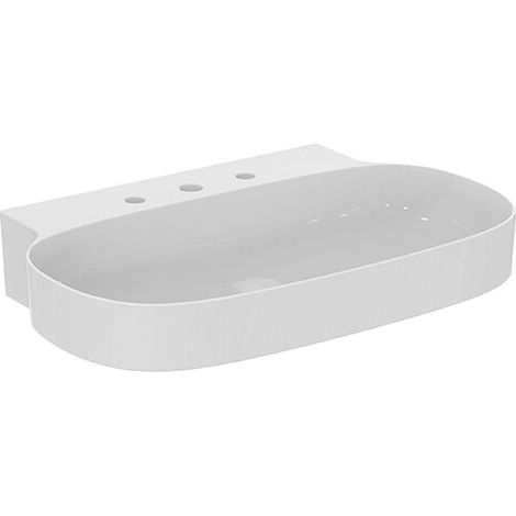 Lavabo Linda-X 3 faisceaux sans huile 750x500x135mm poli blanc avec IP (1/2)