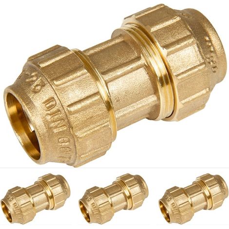 Set di 4 Raccordo in Ottone 25mm  Connettore per tubo Sistema di irrigazione Raccordo 25 mm  Unione per Tubi Irrigazione