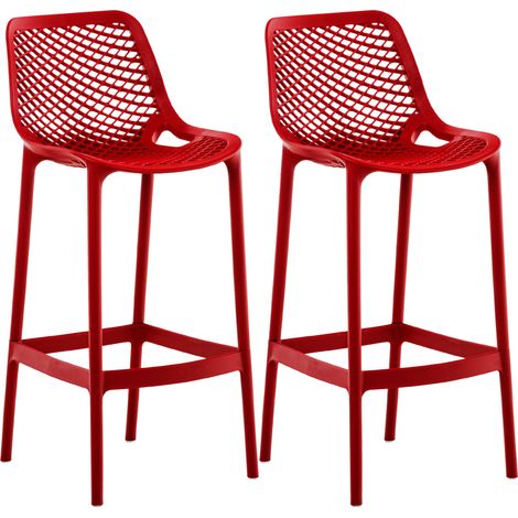 2er Set Outdoor Barhocker Air rot