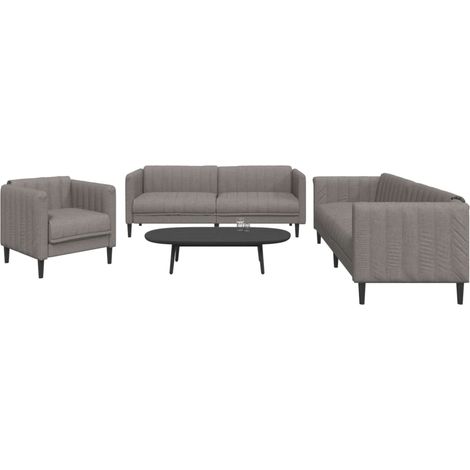 Ensemble de canapés 3 pcs taupe tissu (1/5)
