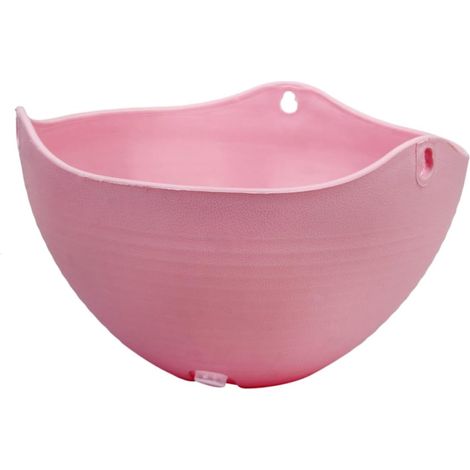Pot de fleurs suspendu minkissy 2L pour balcon et jardin, rose, drainage optimal gain place (1/4)