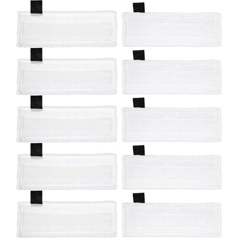 Ensemble de 10 pièces chiffons microfibre nettoyeur vapeur lingettes de remplacement balai vapeur serpillière pour Karcher Ea (1/4)