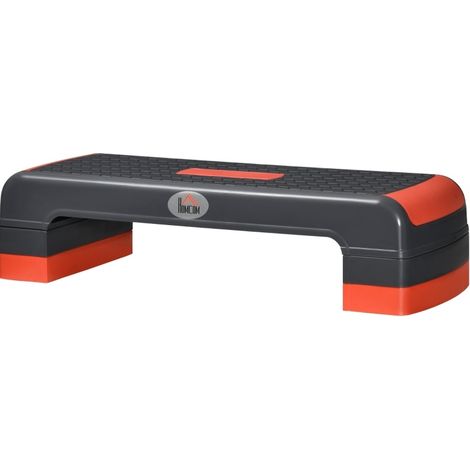 Stepper de fitness réglable en hauteur en plastique rouge et noir pour entraînement cardio et yoga (1/5)