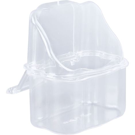 Mangeoire suspendue transparente en plastique avec couvercle pour oiseaux, idéale pour balcon ou maison. (1/5)