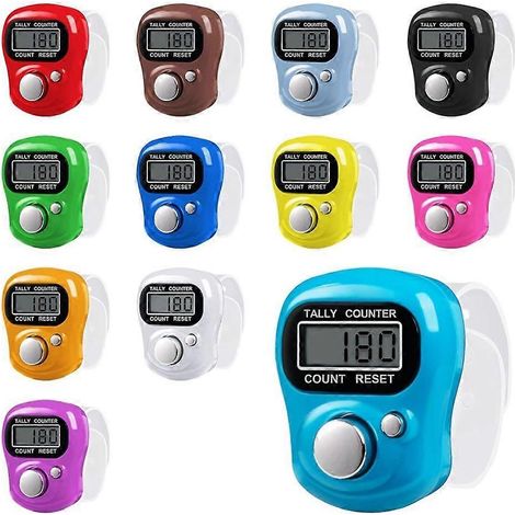 Compteur électronique à doigts (lot de 12), affichage numérique LCD 5 chiffres, compteur manuel à clics, compteur de pointage (1/5)