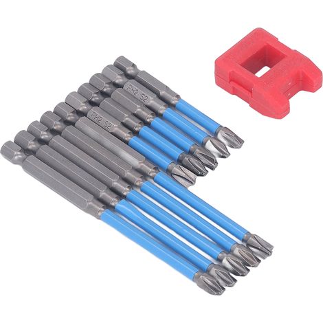 Set mit 10 hochmagnetischen Schraubendreherbits aus legiertem Stahl mit Sechskantschaft für Bohrmaschinen und Schraubzubehör (1/5)