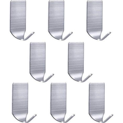 Selbstklebende Haken Selbstklebend Edelstahl Kleiderhaken Handtuchhaken Wandhaken,Bad und Küche Handtuchhalter Kleiderhaken,Wasserdicht ohne Bohren-8 Stück (1/5)