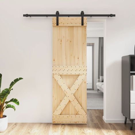 Puerta corredera con herrajes madera maciza de pino 70x210 cm vidaXL (1/5)