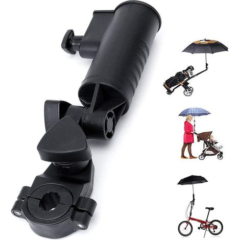 Support universel réglable et facile à installer pour voiturette de golf, chaise de plage, fauteuil roulant ou vélo, noir.