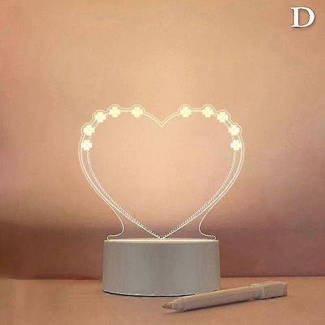 Tableau de notes LED créatif, veilleuse USB avec stylo intégré, lampe de nuit à faire soi-même (1/4)