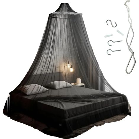 Moustiquaire de lit à une porte, coloris uni, bonne respirabilité, installation facile, rideau de lit anti-moustiques intégral (1/5)