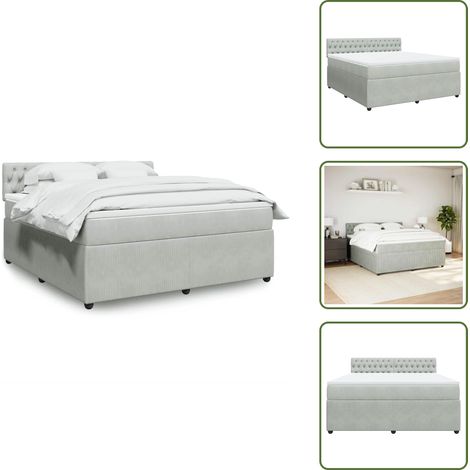 Sommier à lattes de lit et matelas Gris clair 180x200cm Velours - Sommier À Lattes De Lit - Sommiers À Lattes De Lit - Lit - Meuble De Chambre À Coucher (1/5)