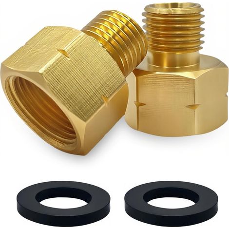 Adaptateur Gaz En Laiton 1/4 AG Vers 3/8 IG – Connecteur Gaz Camping Et Raccord Gaz Propane Haute Pression – Kit 2 Pièces Avec Joints Pour Cuisinière Et Barbecue Extérieur (1/5)