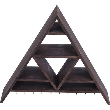 Vtizikl Étagère murale, triangulaire murale en cristal, décoration pour la maison et le bureau (1/4)