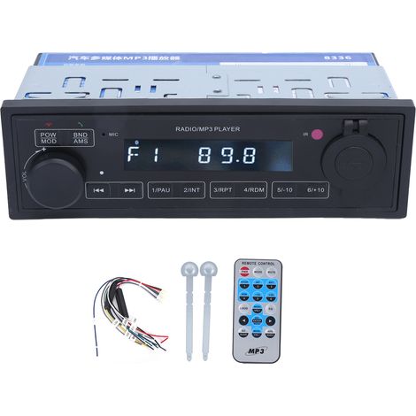 Autoradio MP3 Bluetooth USB Chargeur avec Télécommande pour Bateaux Camping-Cars (1/5)