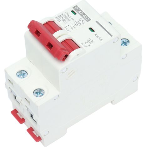 Disjoncteur Miniature 2P DC 1000V 50A DZ47-63Z C50, Sectionneur Solaire Photovoltaïque pour Rail DIN, Protection Panneau PV (1/5)