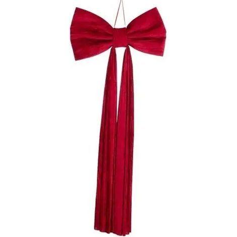 Nœud décoratif de Noël rouge 100 × 220 × 8