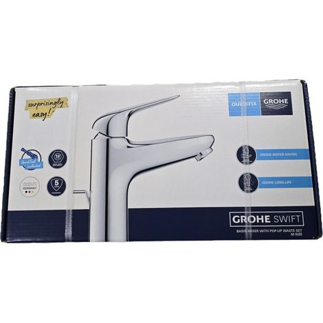 Grohe Swift - Waschtischarmatur mit Ablaufgarnitur, Chrom 24325001